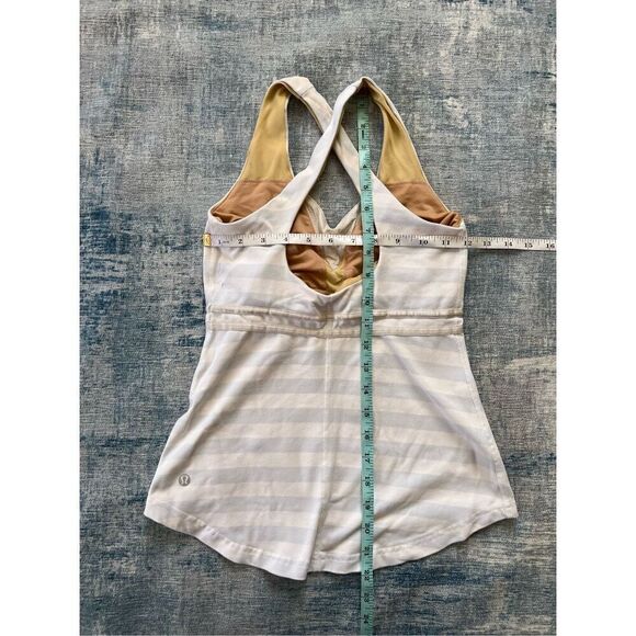 Lululemon Action Pale Blue White Silver Athletic Tank Top Size 4 - Picture 3 of 6